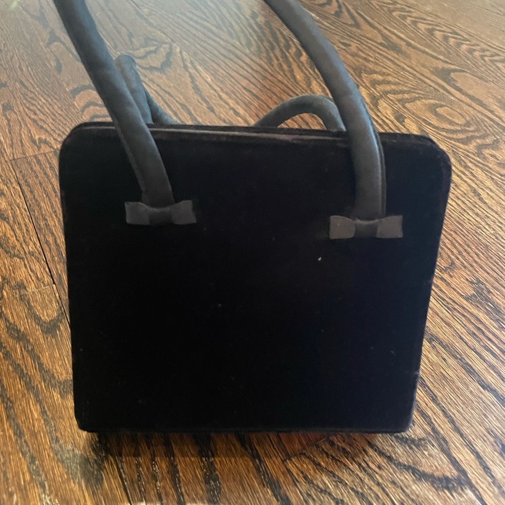 Black velvet evening bag
